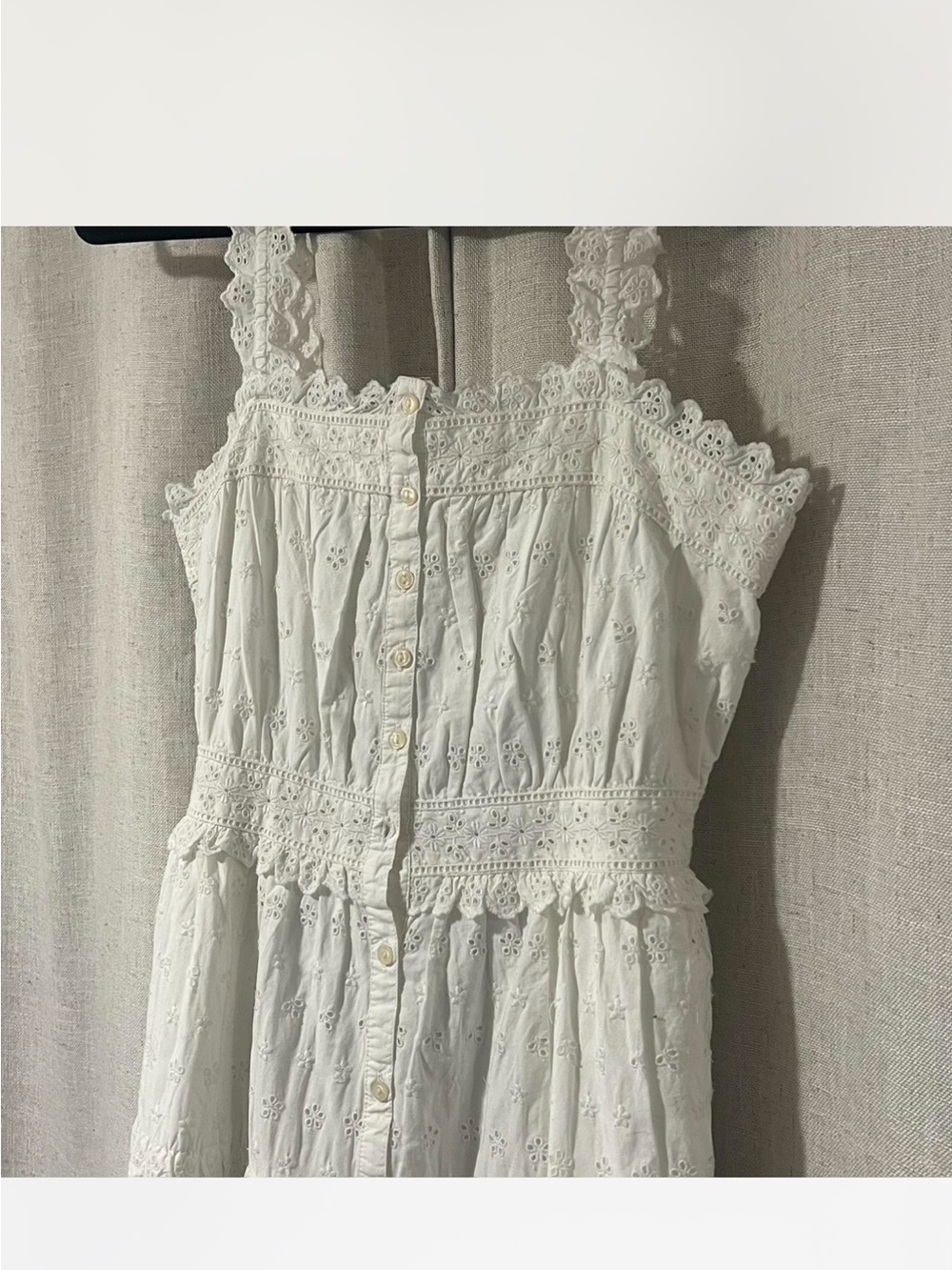 GAP Doen White Eyelet Maxi Dress with Button Front - Picture 3 of 6